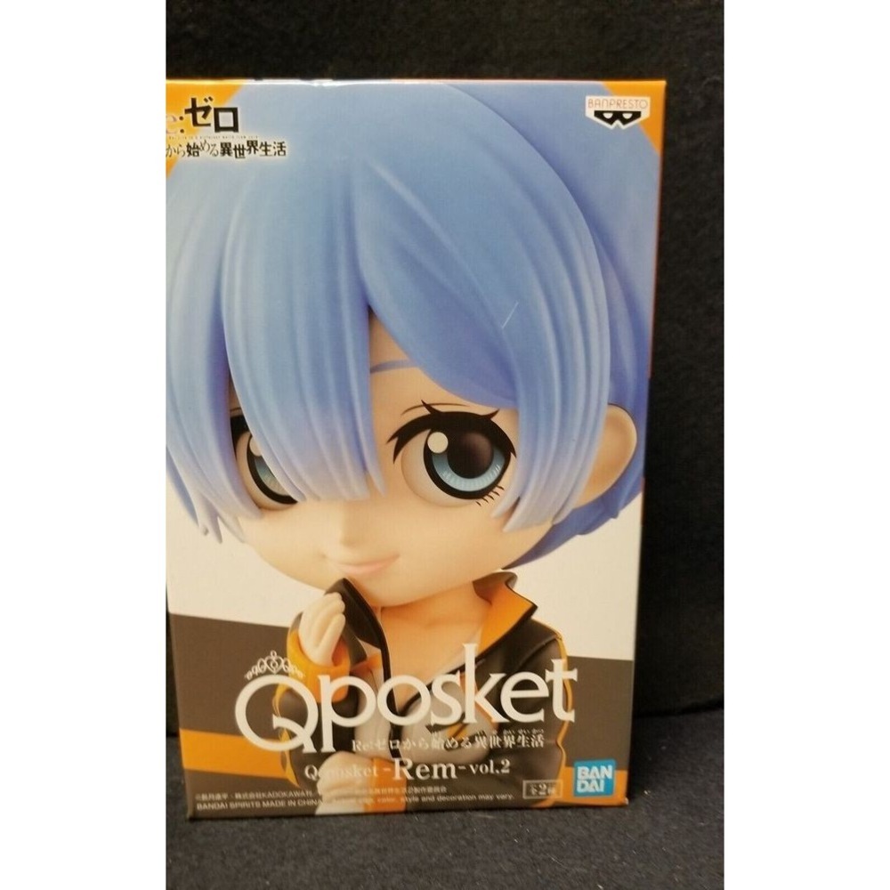 BANDAI Figurine Kids 5.5 Inch Blue New Rem Vol 2 Re Zero Anime Q Posket